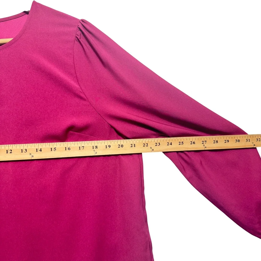 New‎ J. Crew Burgundy  Long Sleeve Keyhole Neck Blouse Top Women's Size L